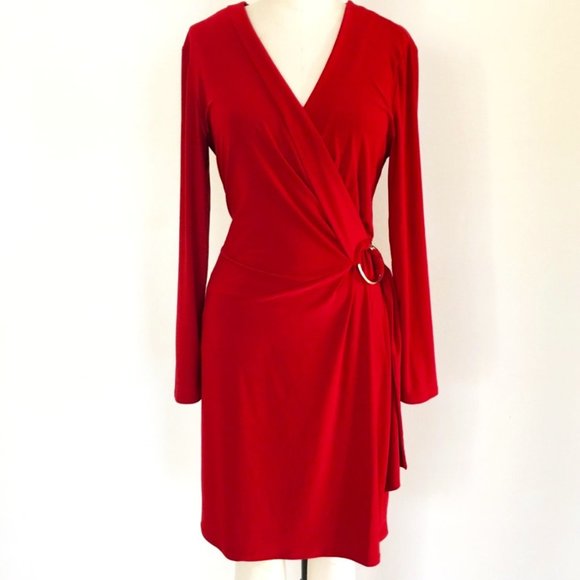 Laundry by Shelli Segal Red Wrap Dress - Picture 1 of 5